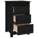 Bedside Cabinets 2 pcs Black 40x35x61.5 cm Solid Wood Pine - 45-Degree Angle
