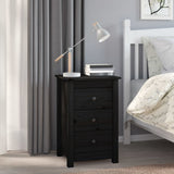 Bedside Cabinets 2 pcs Black 40x35x61.5 cm Solid Wood Pine - Low Angle