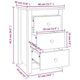Bedside Cabinets 2 pcs Black 40x35x61.5 cm Solid Wood Pine - Extra Image