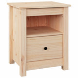 Bedside Cabinet 40x35x49 cm Solid Wood Pine - Front View