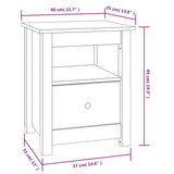 Bedside Cabinet 40x35x49 cm Solid Wood Pine - Extra Image