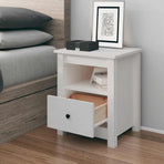 Bedside Cabinet White 40x35x49 cm Solid Wood Pine