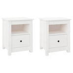 Bedside Cabinets 2 pcs White 40x35x49 cm Solid Wood Pine