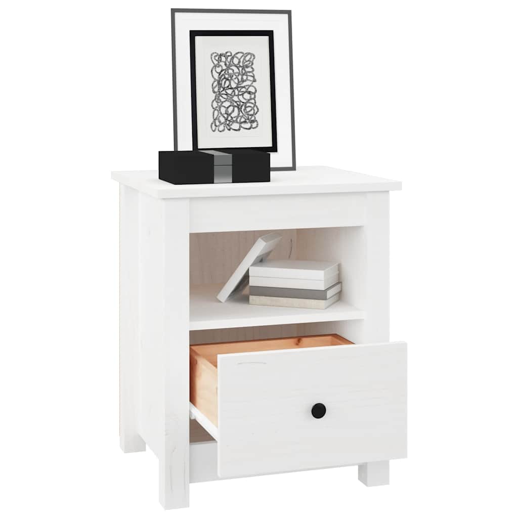 Bedside Cabinets 2 pcs White 40x35x49 cm Solid Wood Pine