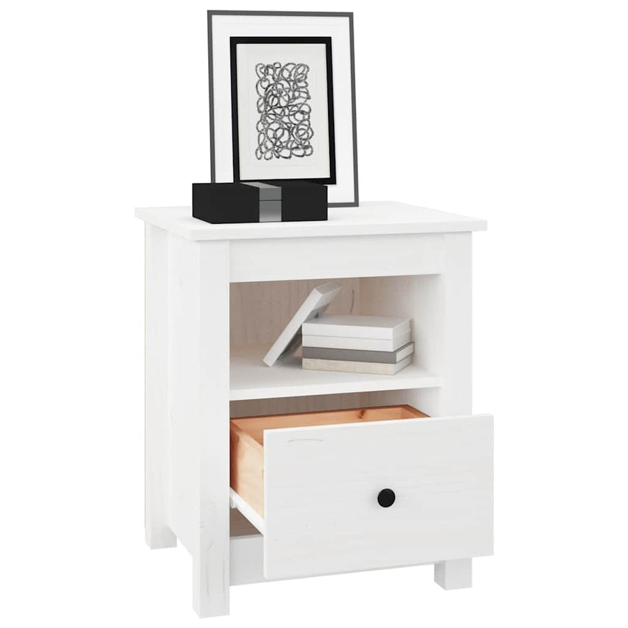 Bedside Cabinets 2 pcs White 40x35x49 cm Solid Wood Pine