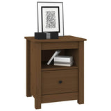 Bedside Cabinet Honey Brown 40x35x49 cm Solid Wood Pine - Side View