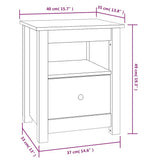 Bedside Cabinet Honey Brown 40x35x49 cm Solid Wood Pine