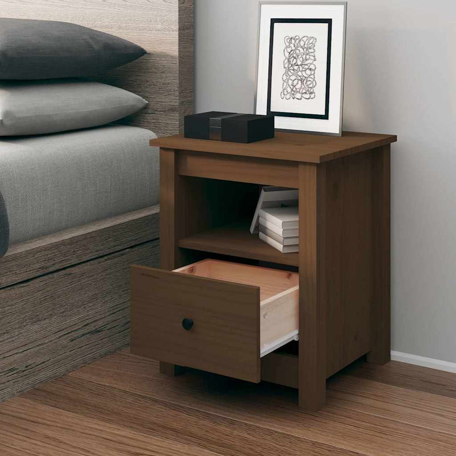 Bedside Cabinet Honey Brown 40x35x49 cm Solid Wood Pine