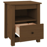 Bedside Cabinets 2 pcs Honey Brown 40x35x49 cm Solid Wood Pine - Close-Up Angle