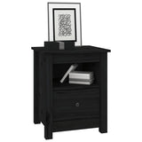 Bedside Cabinet Black 40x35x49 cm Solid Wood Pine - Top-Down View