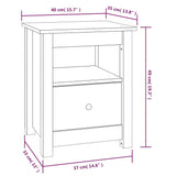 Bedside Cabinet Black 40x35x49 cm Solid Wood Pine - Extra Image