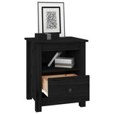 Bedside Cabinets 2 pcs Black 40x35x49 cm Solid Wood Pine