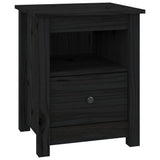 Bedside Cabinets 2 pcs Black 40x35x49 cm Solid Wood Pine - 45-Degree Angle