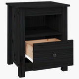 Bedside Cabinets 2 pcs Black 40x35x49 cm Solid Wood Pine