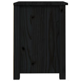 Bedside Cabinets 2 pcs Black 40x35x49 cm Solid Wood Pine - Low Angle
