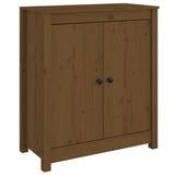 Sideboard Honey Brown 70x35x80 cm Solid Wood Pine - Front View
