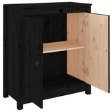 Sideboard Black 70x35x80 cm Solid Wood Pine - 45-Degree Angle