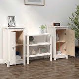 Sideboards 2 pcs White 39x35x80 cm Solid Wood Pine - Side View