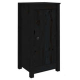 Sideboards 2 pcs Black 39x35x80 cm Solid Wood Pine - Front View