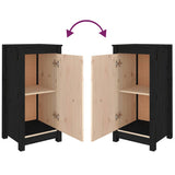 Sideboards 2 pcs Black 39x35x80 cm Solid Wood Pine