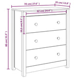 Sideboard 70x35x80 cm Solid Wood Pine - Extra Image