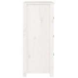 Sideboard White 70x35x80 cm Solid Wood Pine - Rear View