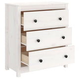 Sideboard White 70x35x80 cm Solid Wood Pine - 45-Degree Angle