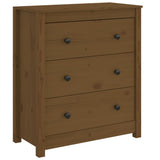 Sideboard Honey Brown 70x35x80 cm Solid Wood Pine - Front View