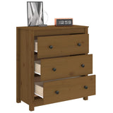 Sideboard Honey Brown 70x35x80 cm Solid Wood Pine - Close-Up Angle