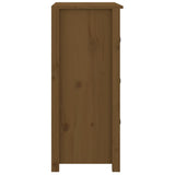 Sideboard Honey Brown 70x35x80 cm Solid Wood Pine - Rear View