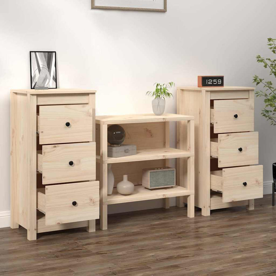 Sideboards 2 pcs 40x35x80 cm Solid Wood Pine