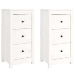 Sideboards 2 pcs White 40x35x80 cm Solid Wood Pine