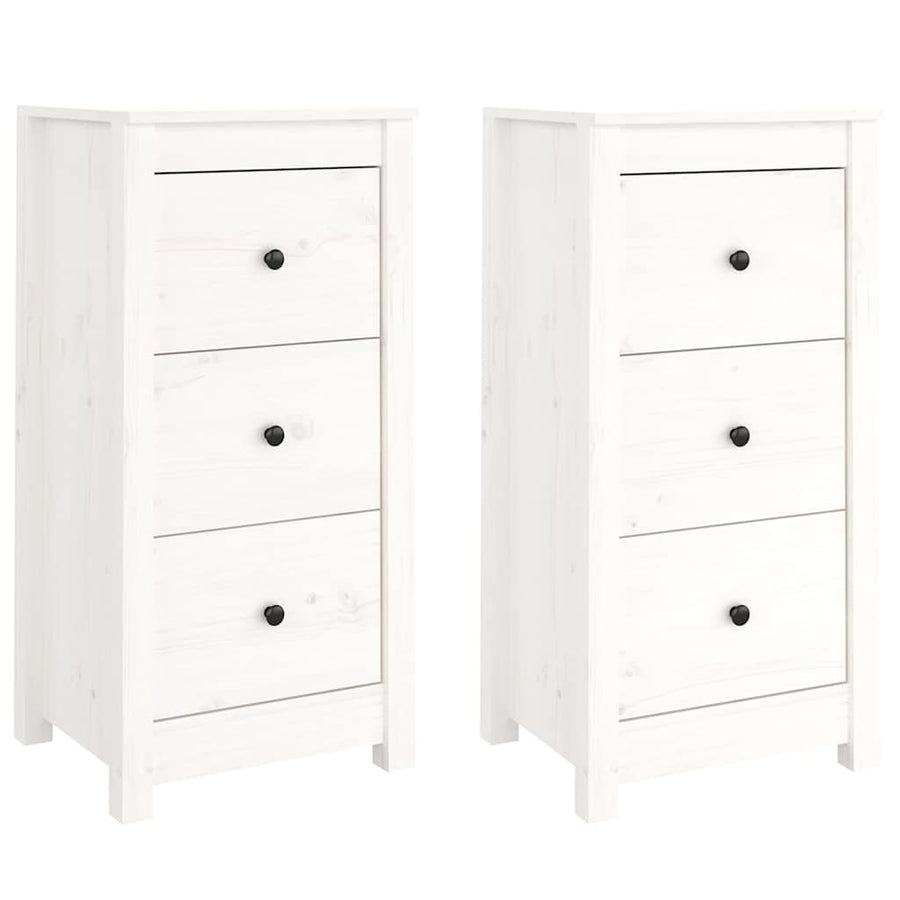 Sideboards 2 pcs White 40x35x80 cm Solid Wood Pine