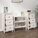 Sideboards 2 pcs White 40x35x80 cm Solid Wood Pine - Side View