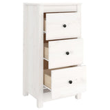 Sideboards 2 pcs White 40x35x80 cm Solid Wood Pine - Rear View