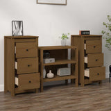 Sideboards 2 pcs Honey Brown 40x35x80 cm Solid Wood Pine