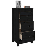Sideboards 2 pcs Black 40x35x80 cm Solid Wood Pine - Low Angle