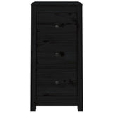 Sideboards 2 pcs Black 40x35x80 cm Solid Wood Pine