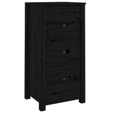 Sideboards 2 pcs Black 40x35x80 cm Solid Wood Pine - 45-Degree Angle