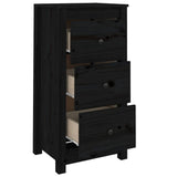 Sideboards 2 pcs Black 40x35x80 cm Solid Wood Pine - Rear View