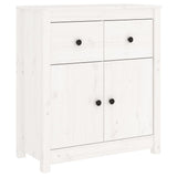 Sideboard White 70x35x80 cm Solid Wood Pine - Front View