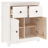 Sideboard White 70x35x80 cm Solid Wood Pine - 45-Degree Angle