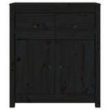 Sideboard Black 70x35x80 cm Solid Wood Pine - Top-Down View