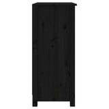 Sideboard Black 70x35x80 cm Solid Wood Pine