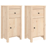 Sideboards 2 pcs 40x35x80 cm Solid Wood Pine - Front View