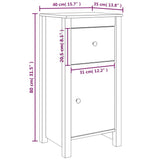 Sideboards 2 pcs 40x35x80 cm Solid Wood Pine - Extra Image