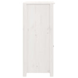 Sideboard White 40x35x80 cm Solid Wood Pine - Rear View