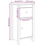 Sideboards 2 pcs White 40x35x80 cm Solid Wood Pine
