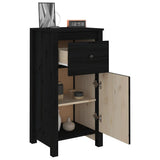 Sideboards 2 pcs Black 40x35x80 cm Solid Wood Pine - Low Angle