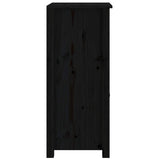 Sideboards 2 pcs Black 40x35x80 cm Solid Wood Pine - Close-Up Angle